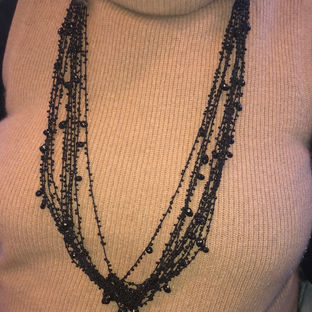 Black beaded necklace